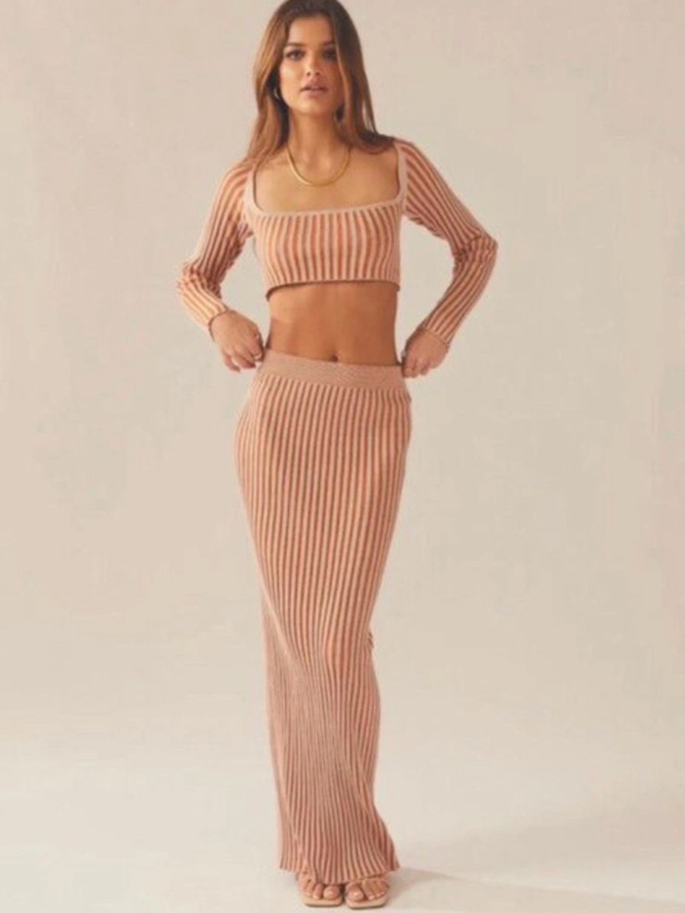 NWT Peppermayo Gwen Two-Tone Knit Skirt M-L